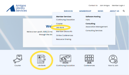 illustration of navigating to the job bank on our site