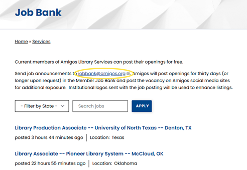 illustration of how to submit an ad for the job bank