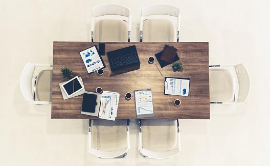 image of conference table from above (istock)