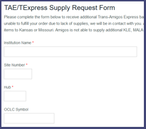 go to Supply Request form